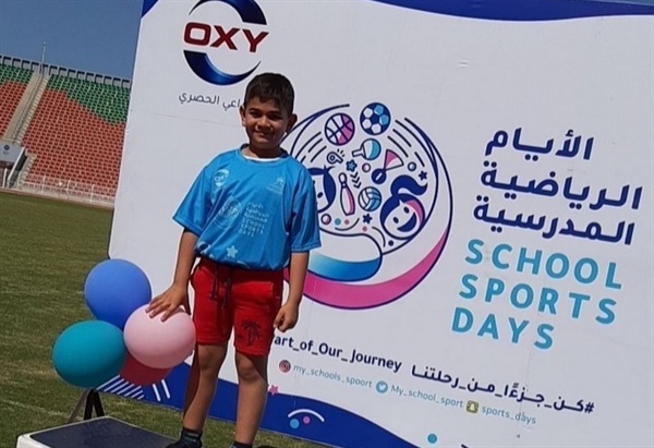Student Abdullah Al-Zadjali achieved third place in the running race among the Sutante's private schools